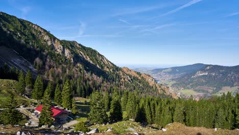 slow panning timelapse showing the stunning mountains of the alps from ankelalm on the way upto the famous peak of brecherspitz