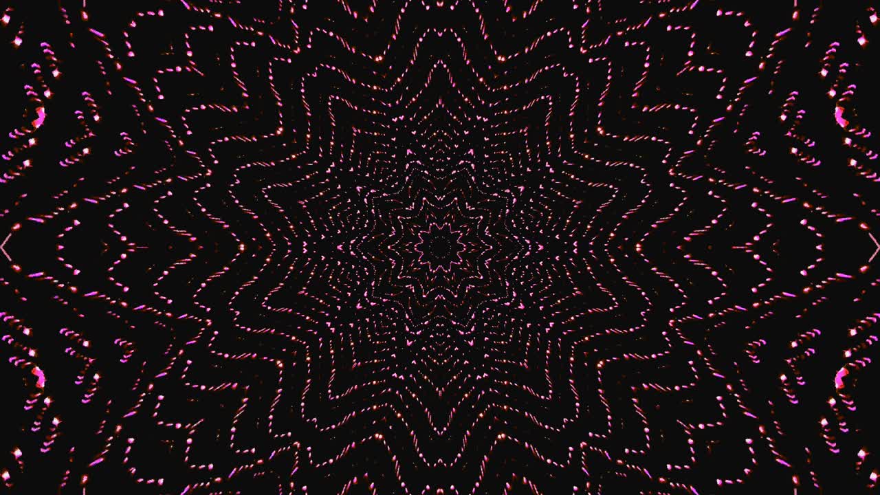 light wave abstract dots set blue color kaleidoscope black background