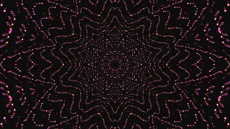 light wave abstract dots set blue color kaleidoscope black background
