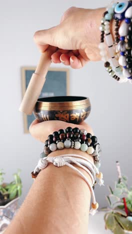 singing bowl meditation with bracelets