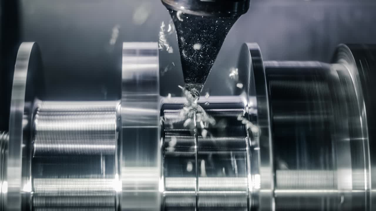 금속 가공 cnc lathe milling machine. 금속 절단 현대 가공 기술.