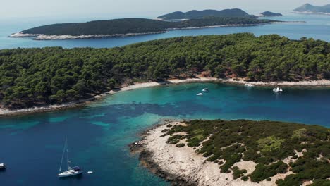 boats on adriatic sea on island of saplun in croatia