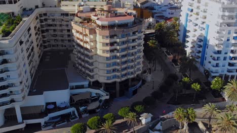 drone shot of a building in marbella