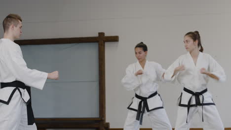 master teaching the moves at the dojo