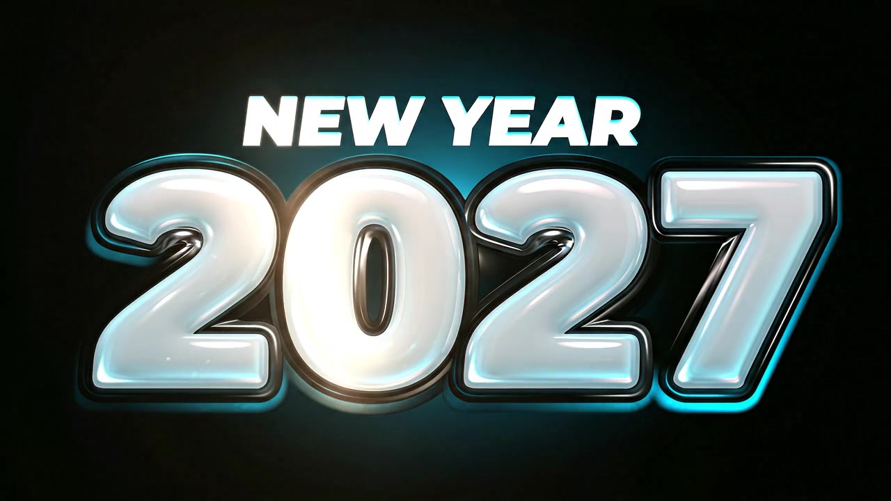 Auguri di Capodanno 2027 in testo animato 3D