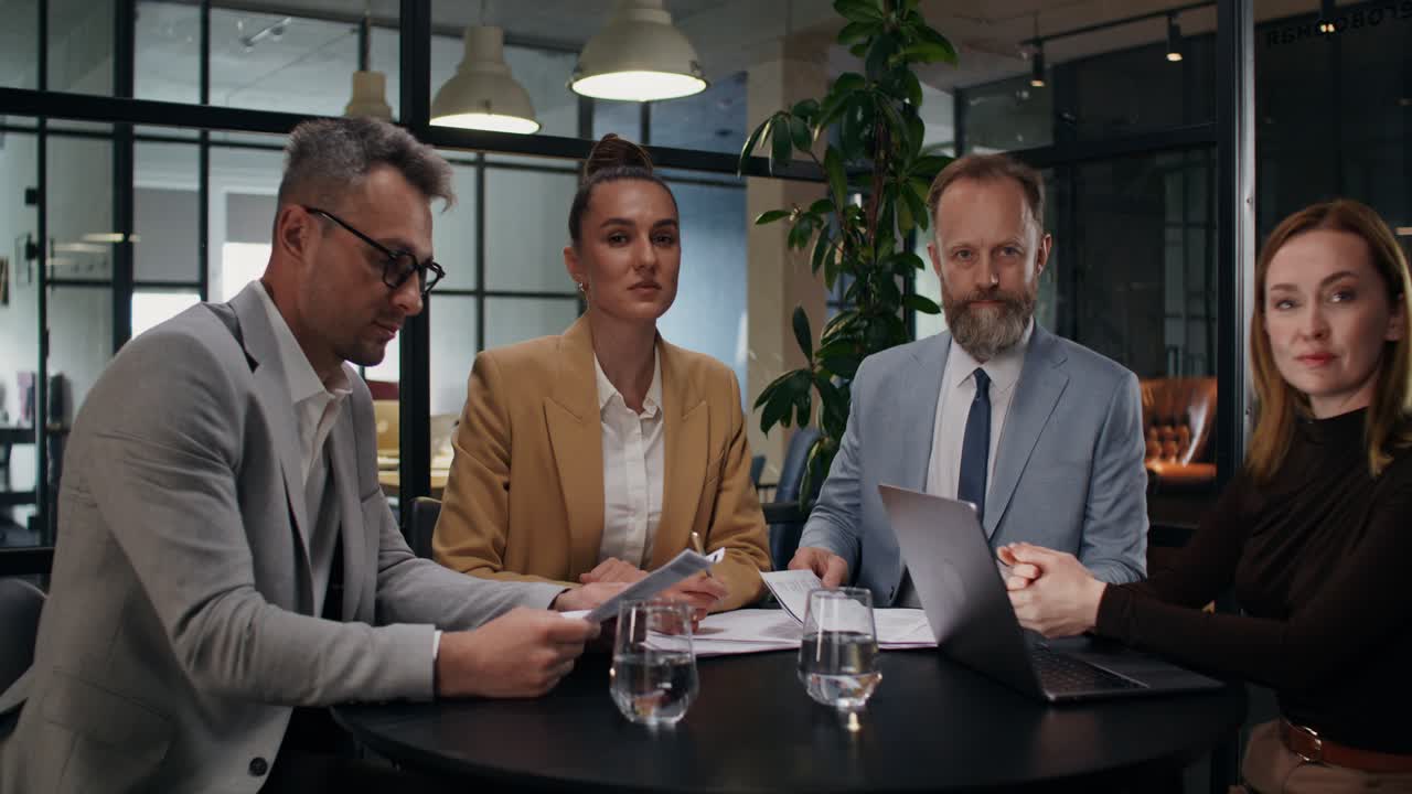 Business Meeting in Modern Office