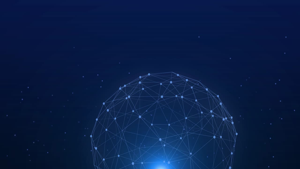 Futuristic energy sphere data flow motion sphere particles digital background big data cyber space