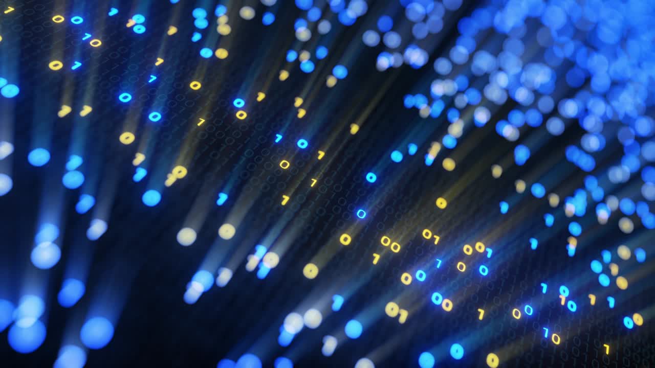 Big data cloud computing internet of things IOT AI network technology. Seamless loop 4K VJ background.