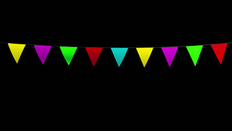 colorful hanging triangular flags