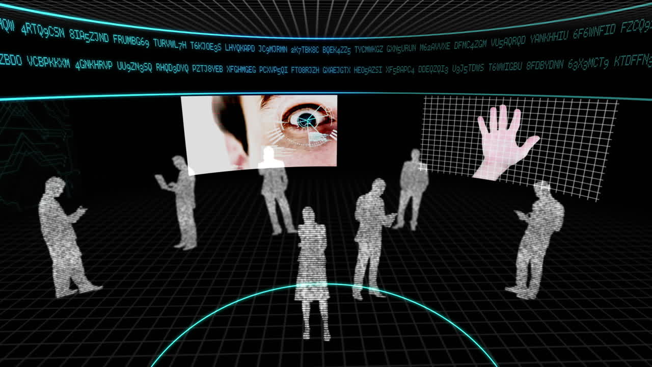 실루 위에 나타나는 다양한 클립의 애니메이션