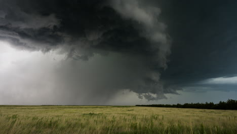 massive storm over a field