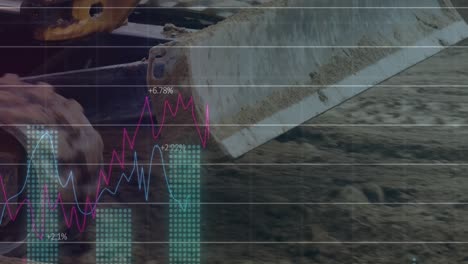 Animación-Del-Procesamiento-De-Datos-Estadísticos-Sobre-Bulldozer-Operando-En-El-Sitio-De-Construcción.