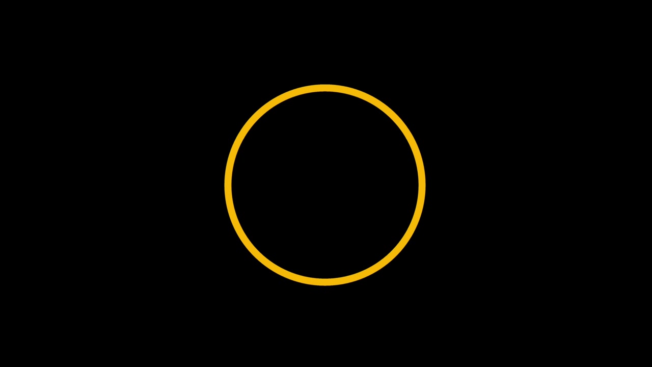 Animation gelbe geometrische Form isoliert schwebend auf schwarzem Hintergrund