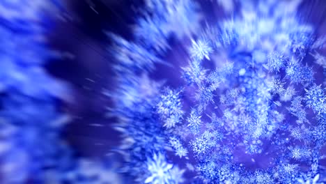 shinning winter symbol with beauty snowflakes. vortex from spin snow. winter pattern. beauty dancing snowflakes. abstract loop animation.