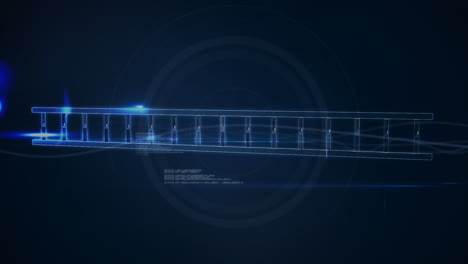 animación del procesamiento de datos sobre el fondo de la marina con adn
