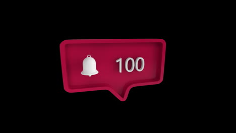 bell icon with increasing number count for social media