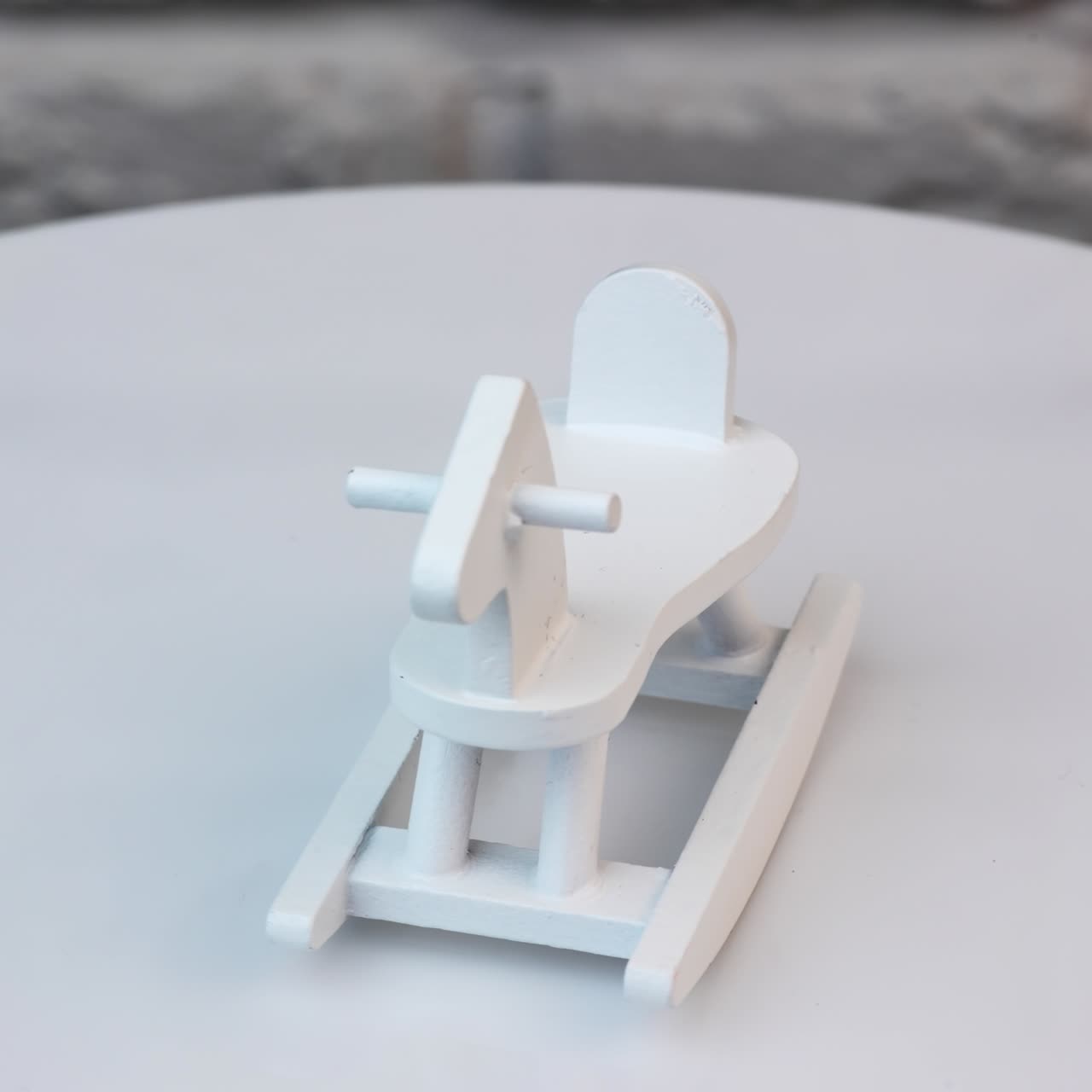 Indoor tiny furniture decoraion for dollhouse. Small model of wooden miniature