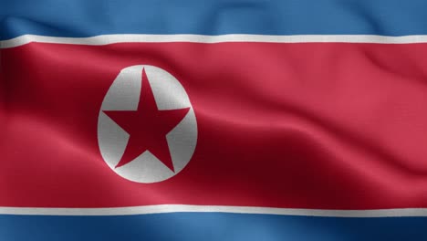 waving loop 4k national flag of north korea