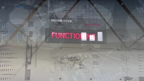 animación del procesamiento de datos financieros en todo el mundo