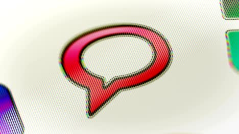 chat icon on the screen. looping.