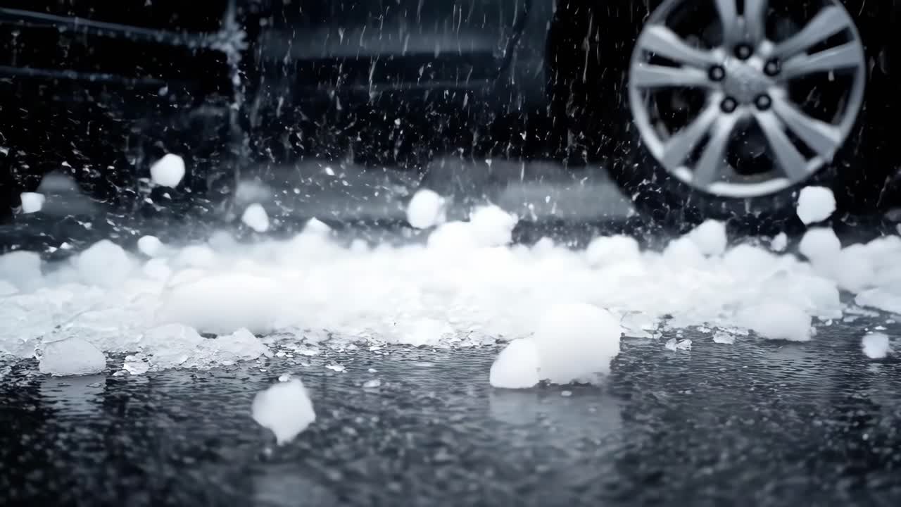 Hailstorm and Car