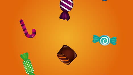 halloween sweet candies celebration icons