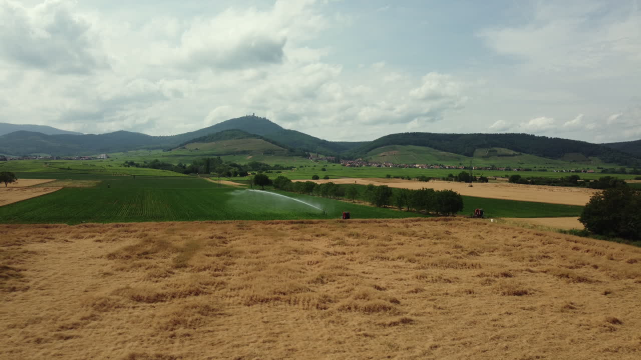 Agricultural landscape with irrigation system