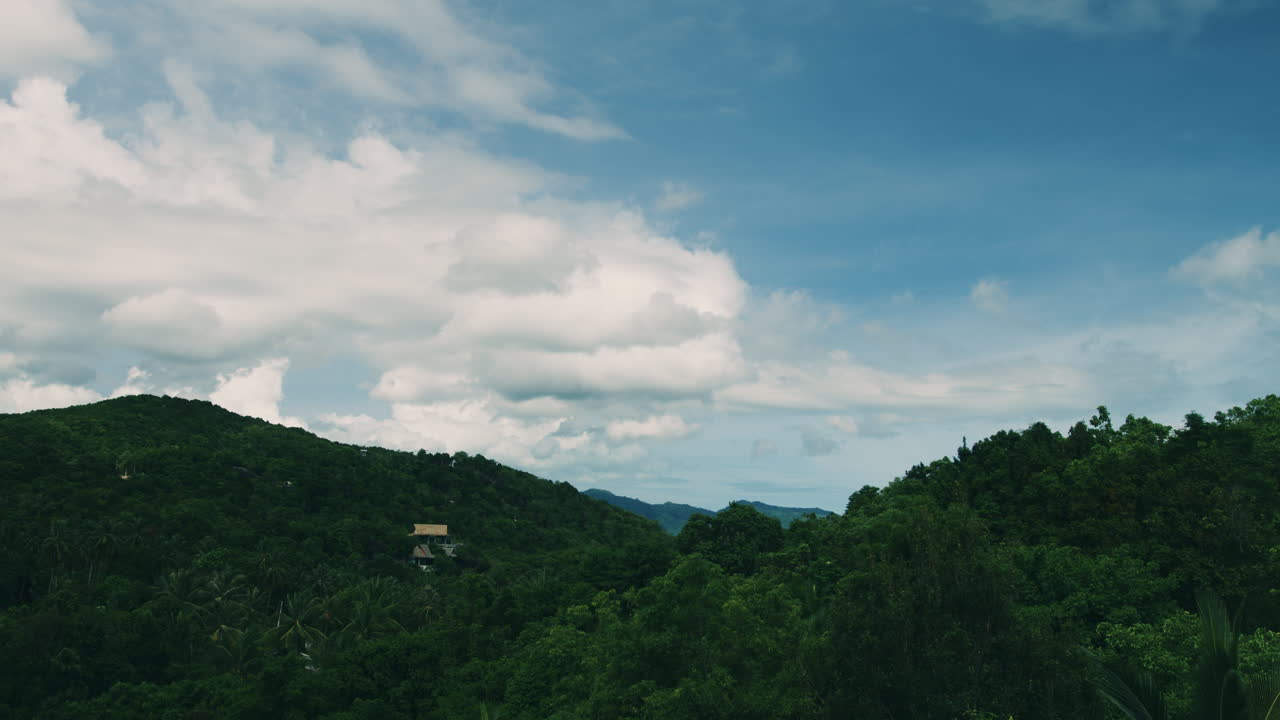 Tropical Mountain Landscape with Clouds