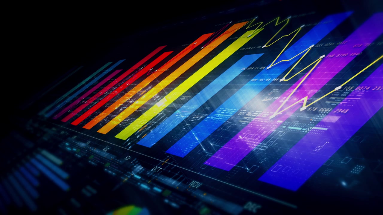 Dynamic data visuals for business info graphics, animated charts, and data-driven insights for a business meeting mock-up. Explore the world of trading, stock exchanges, and crypto