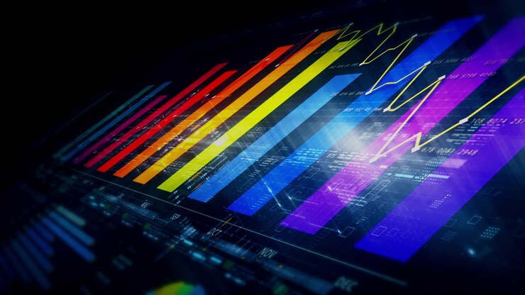 Dynamic data visuals for business info graphics, animated charts, and data-driven insights for a business meeting mock-up. Explore the world of trading, stock exchanges, and crypto
