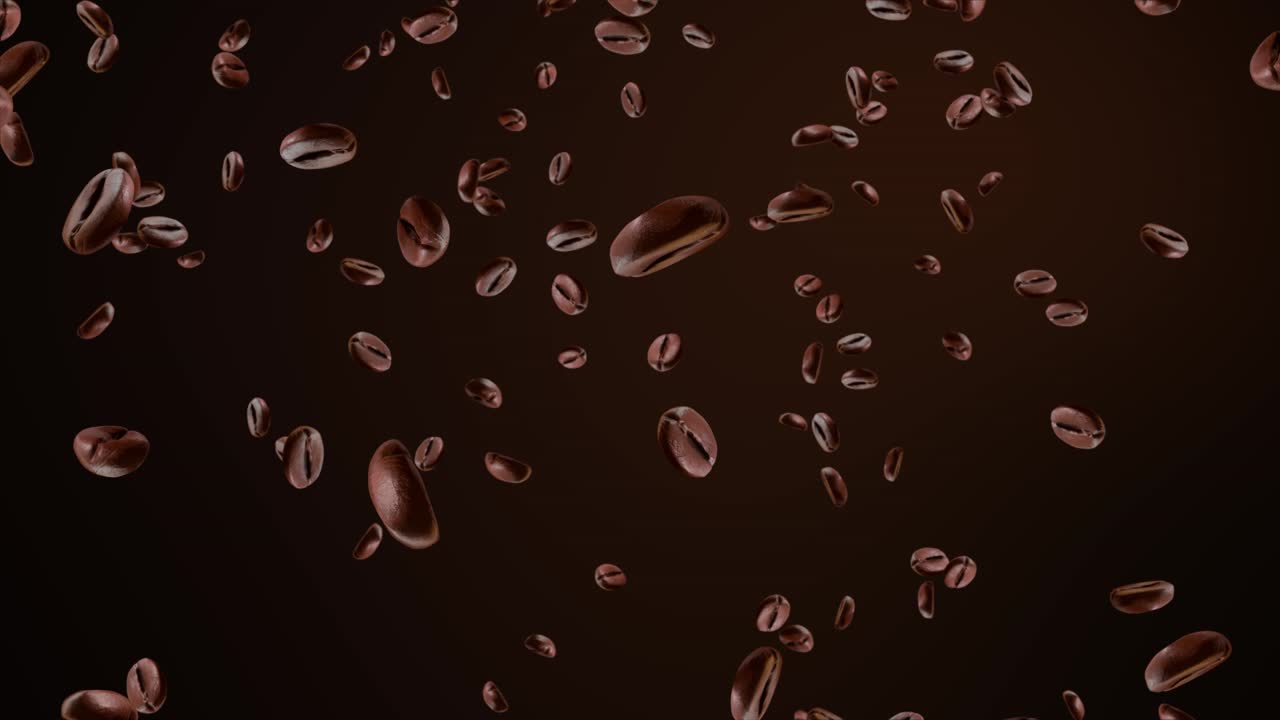 I chicchi di caffè che cadono