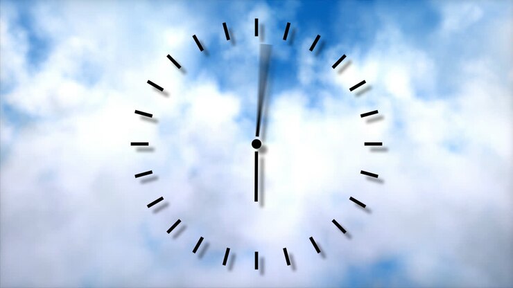 Clock in motion. Passing time concept