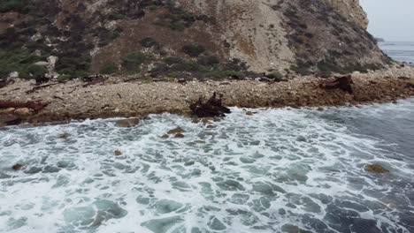 Shipwreck-Beach-by-Drone-4k-in-Rancho-Palos-Verdes,-California