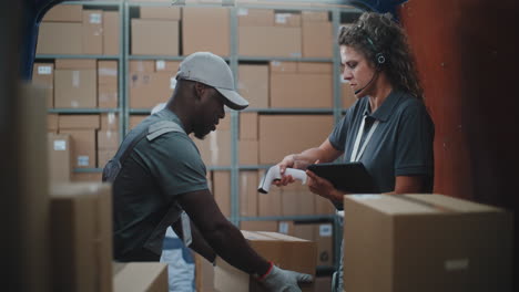 logistics team at work in a warehouse and delivery van