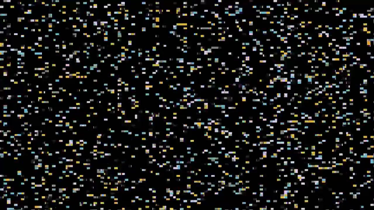 Abstract Digital Noise and Glitch Effect on Black Background