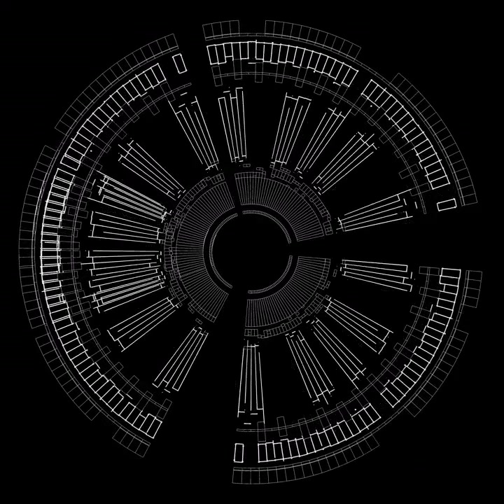 Animazione futuristica di interfaccia circolare HUD