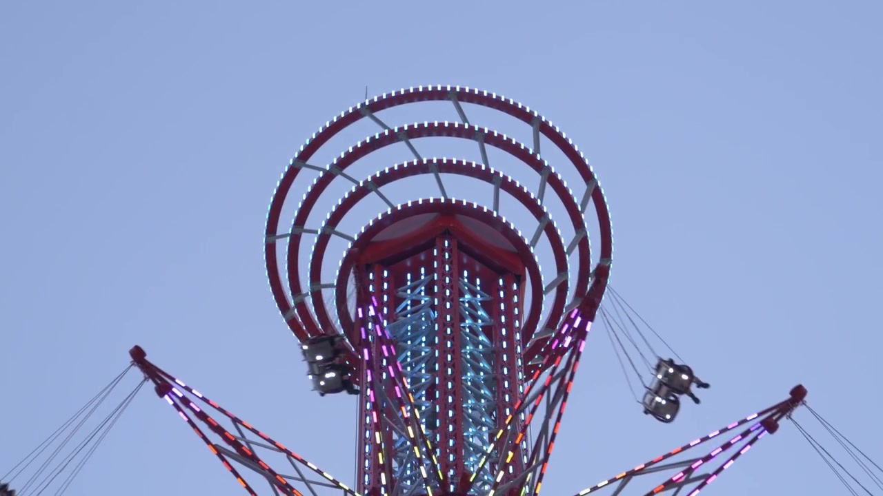 Close-Up Of The Skyflyer Ride At Asiatique Riverfront In Bangkok, Thailand