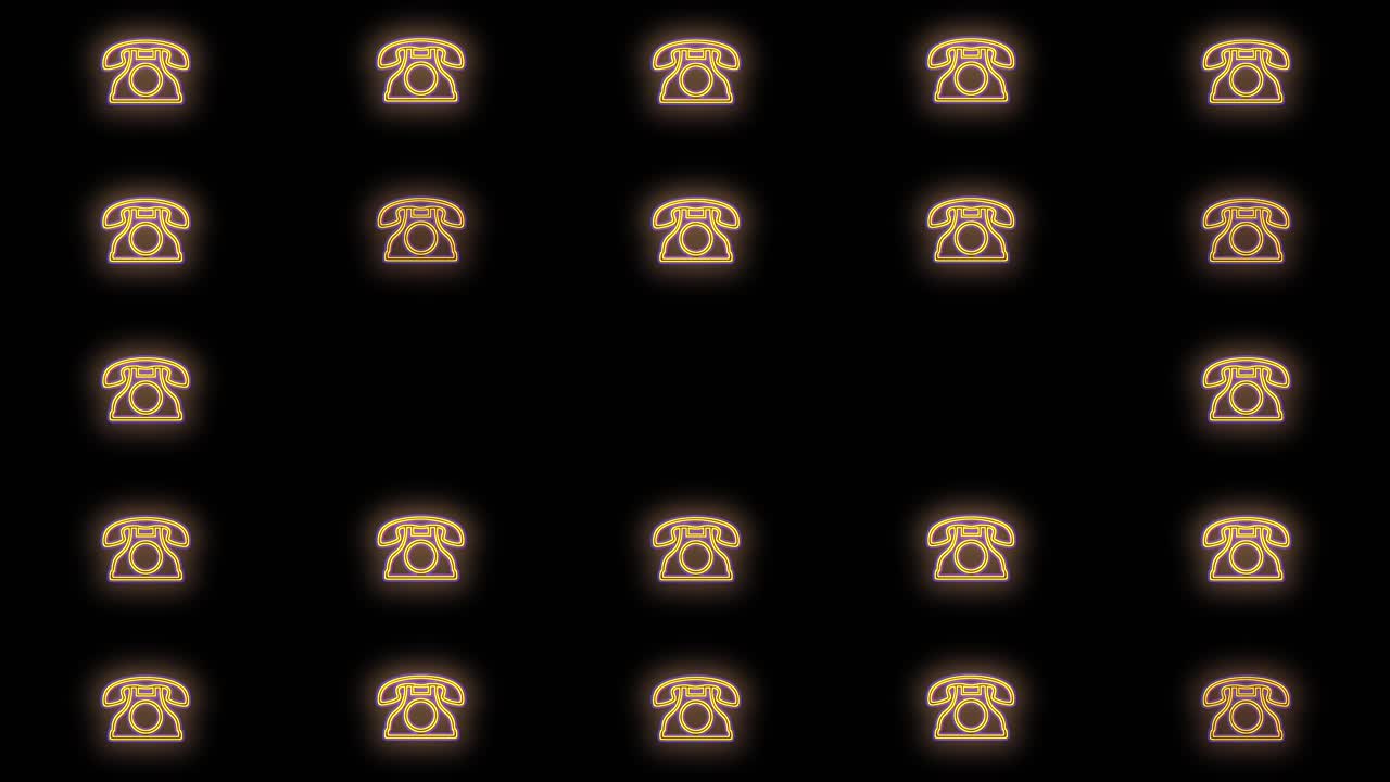 patrón de teléfonos retro amarillo neón