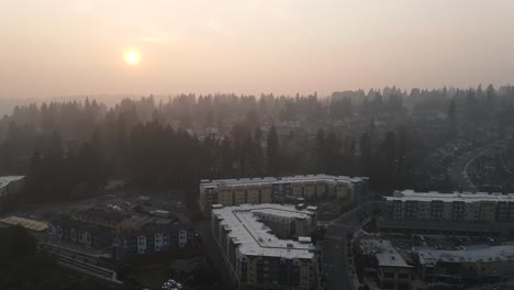 Fire-in-the-city-of-Bellevue,-Seattle