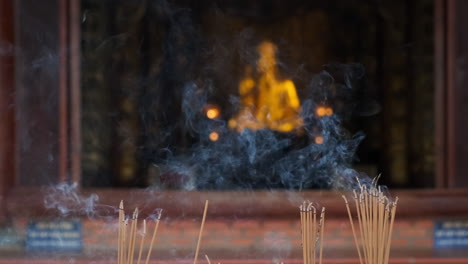 Incense Burning in a Buddhist Temple