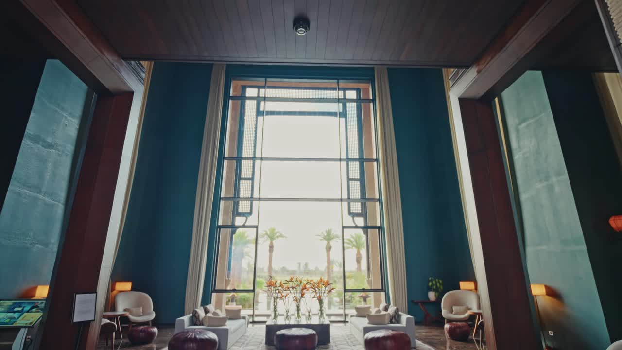 Luxurious Moroccan Hotel Lobby with Stunning Views