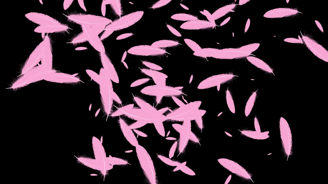 gráficos de movimiento de partículas de pluma rosada en vuelo