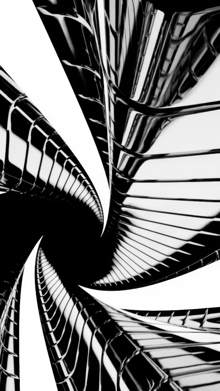 Abstract Black and White Spiral Architecture