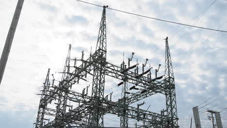 Electricity-Power-Distribution-Station-on-Cloudy-Day