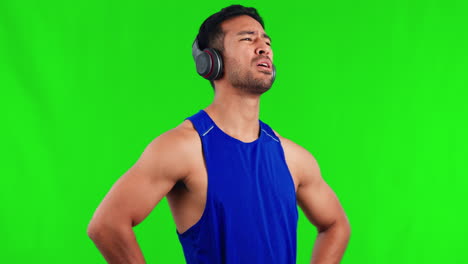 Tired,-music-with-a-man-runner-on-a-green-screen