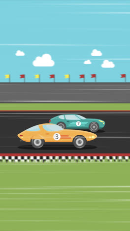 an animation of racing cars cartoon