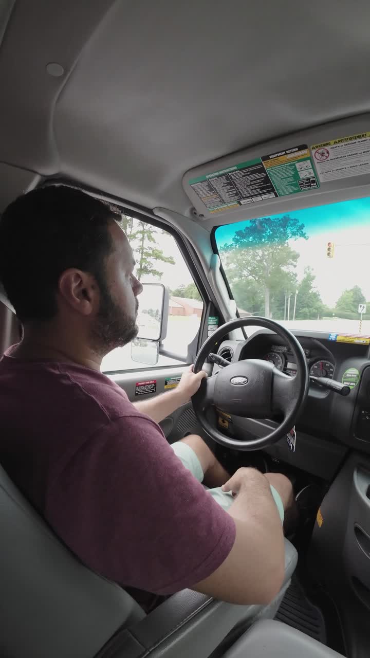Man driving a van