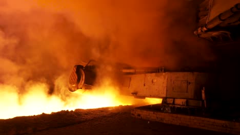 producción de acero en un horno