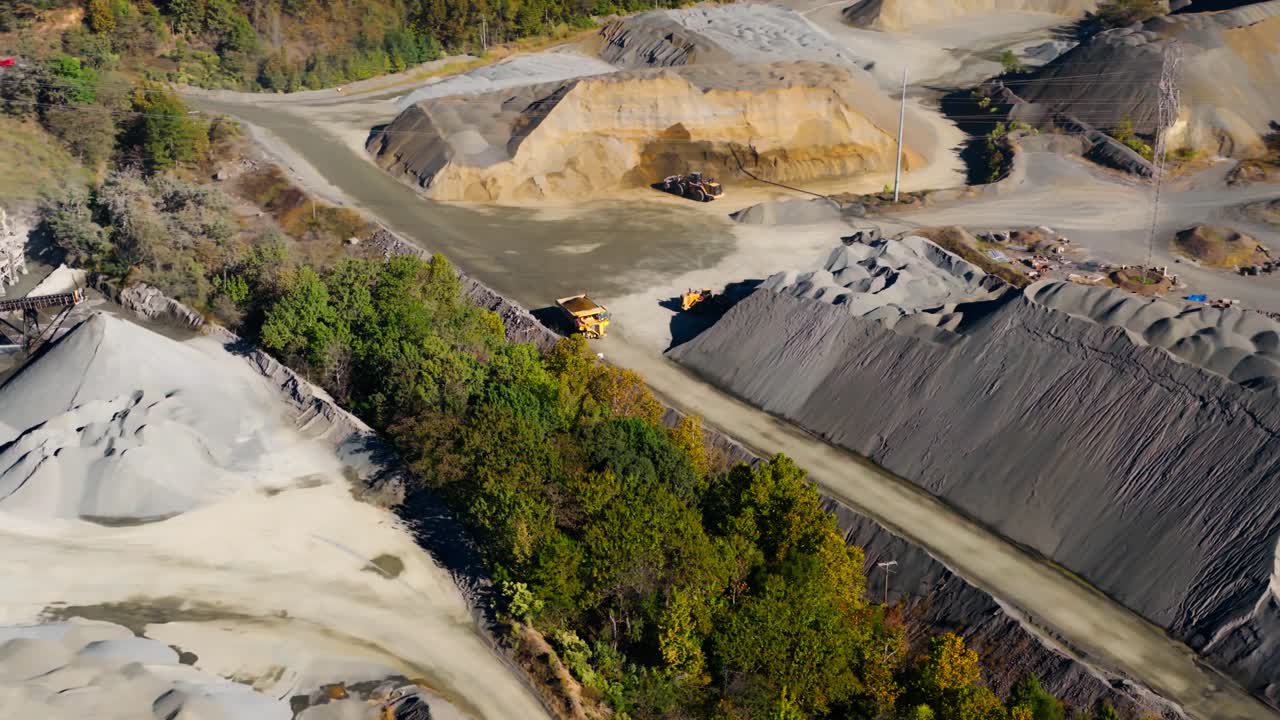 Mining Industrial Of Martin Marietta - Jones Mill Quarry In Arkansas, United States. Aerial Shot