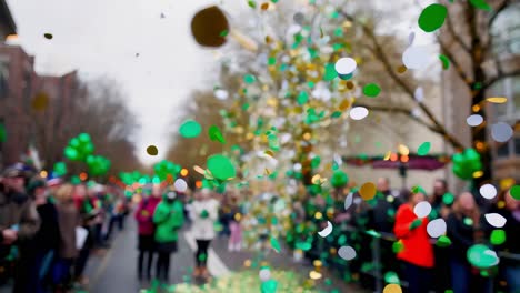 st. patrick's day parade with confetti